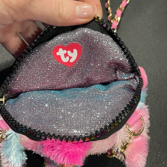 Ty Fantasia Pink Unicorn Mini Crossbody Plush Purse For Little Girls - Picture 5 of 13